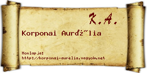 Korponai Aurélia névjegykártya